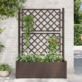 Plantenbak met latwerk 100x43x142 cm PP mokka