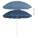 Parasol met stalen paal 180 cm blauw