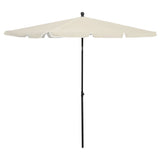 Parasol met paal 210x140 cm zandkleurig