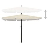 Parasol met paal 210x140 cm zandkleurig