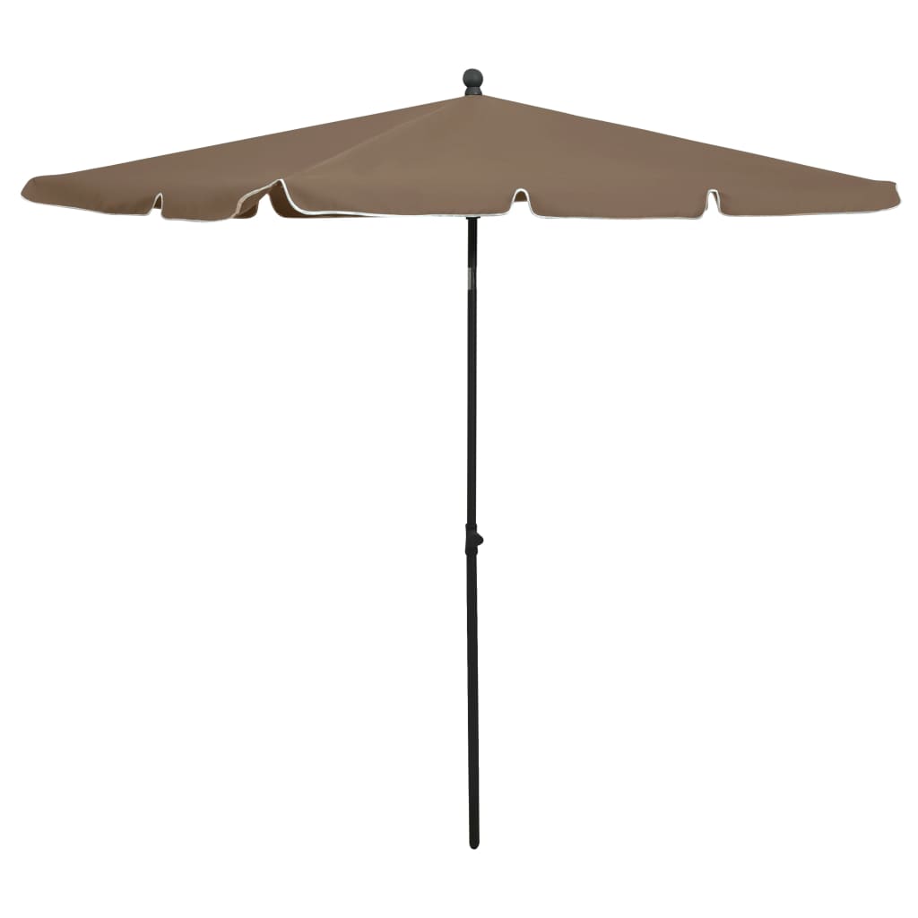 Parasol met paal 210x140 cm taupe