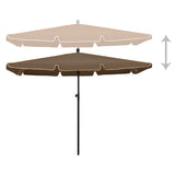 Parasol met paal 210x140 cm taupe