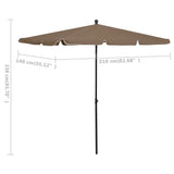 Parasol met paal 210x140 cm taupe