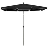 Parasol met paal 210x140 cm zwart