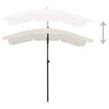 Parasol met paal 200x130 cm zandkleurig