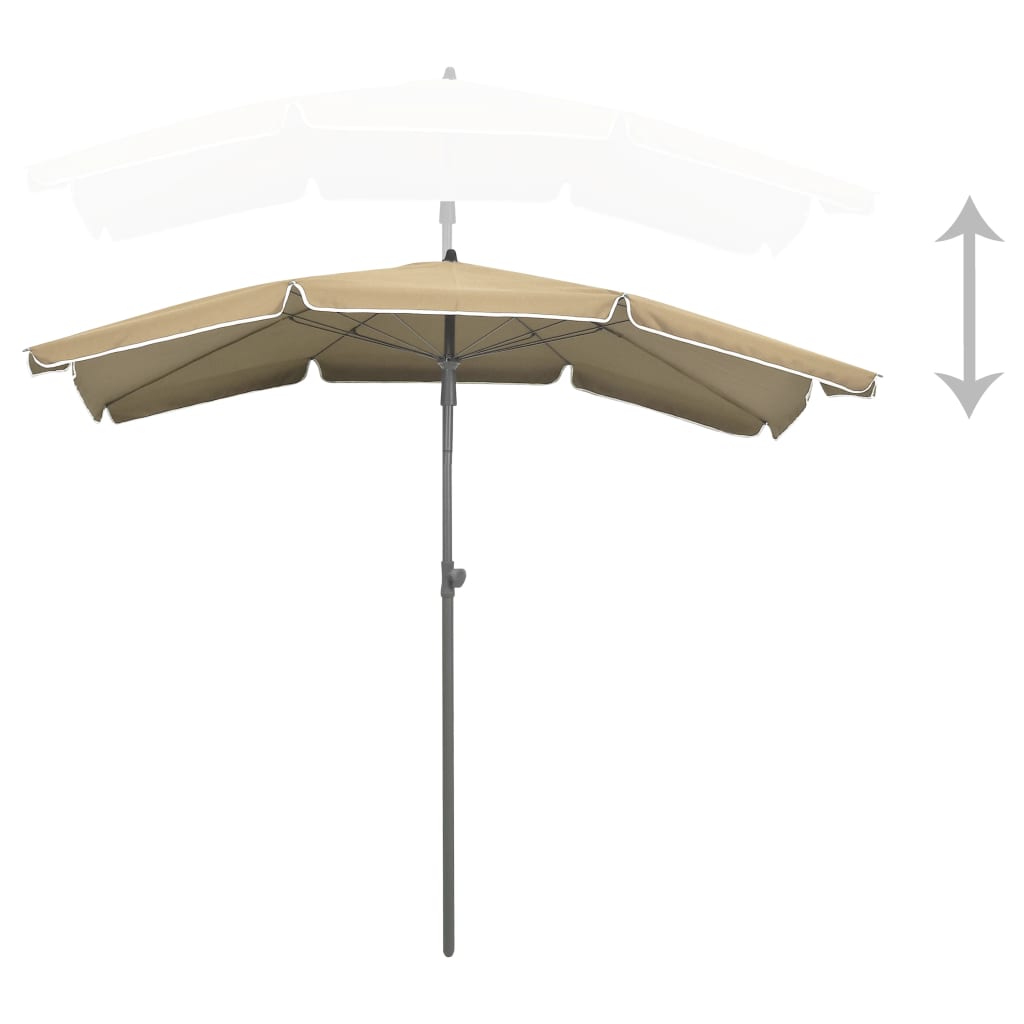 Parasol met paal 200x130 cm taupe