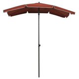 Parasol met paal 200x130 cm terracottakleurig