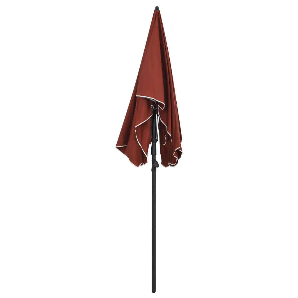 Parasol met paal 200x130 cm terracottakleurig