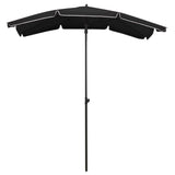 Parasol met paal 200x130 cm zwart