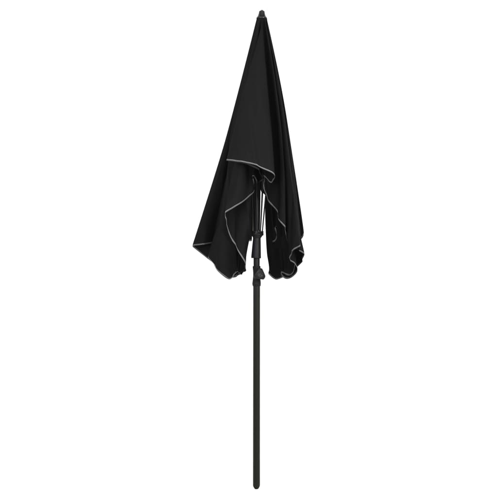 Parasol met paal 200x130 cm zwart