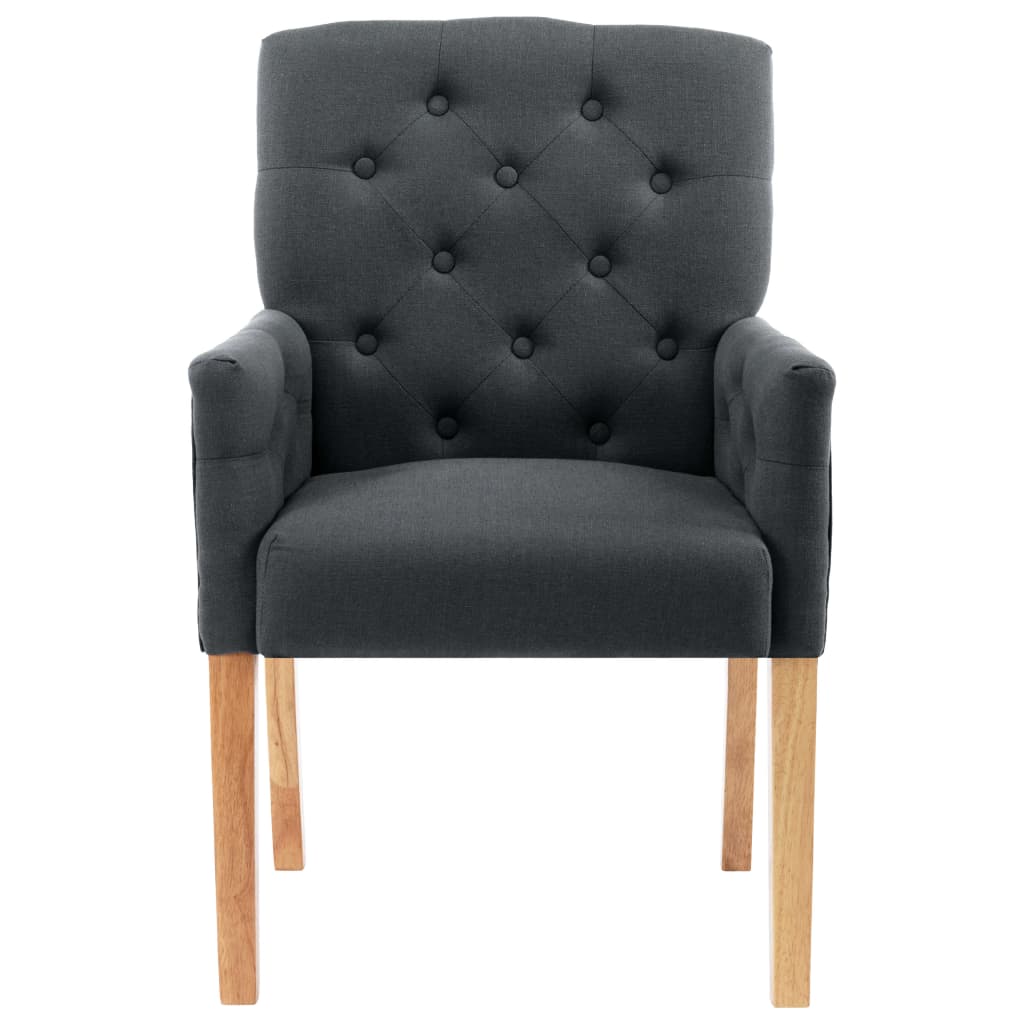 Eetkamerstoelen 2 st met armleuningen stof grijs - AllerleiShop