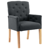 Eetkamerstoelen 2 st met armleuningen stof grijs - AllerleiShop