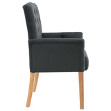 Eetkamerstoelen 2 st met armleuningen stof grijs - AllerleiShop