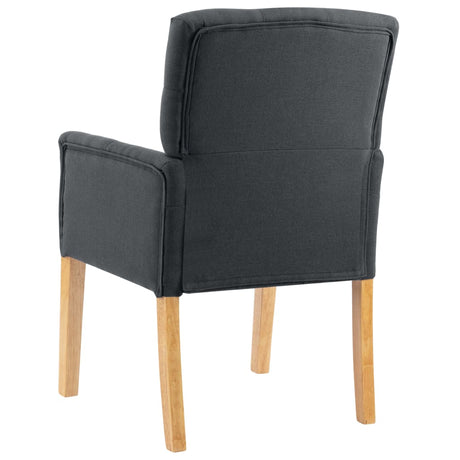 Eetkamerstoelen 2 st met armleuningen stof grijs - AllerleiShop