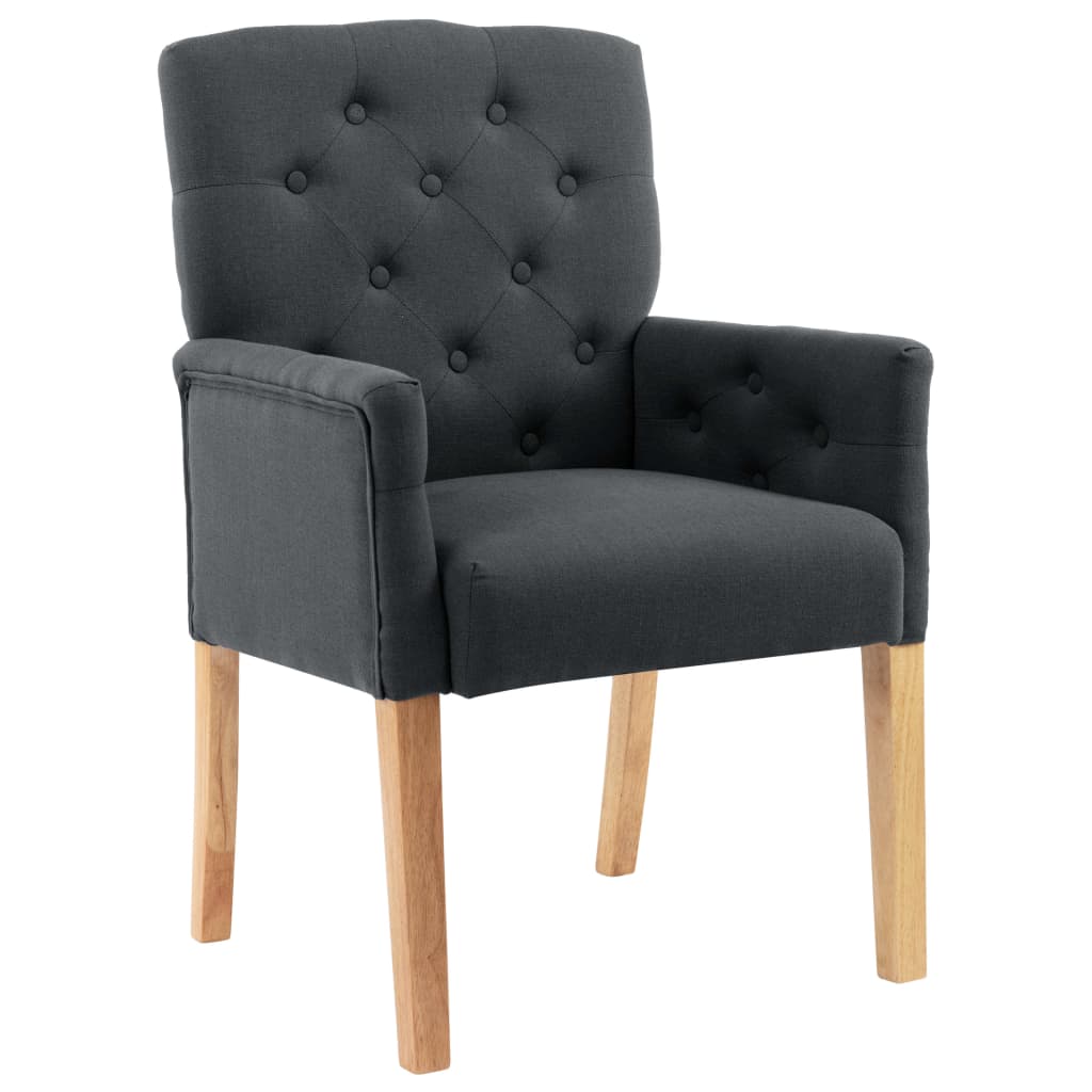 Eetkamerstoelen 4 st met armleuningen stof grijs - AllerleiShop