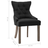 Eetkamerstoelen 4 st stof zwart - AllerleiShop