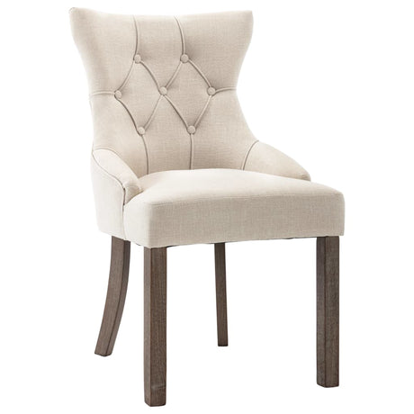 Eetkamerstoelen 4 st stof beige - AllerleiShop