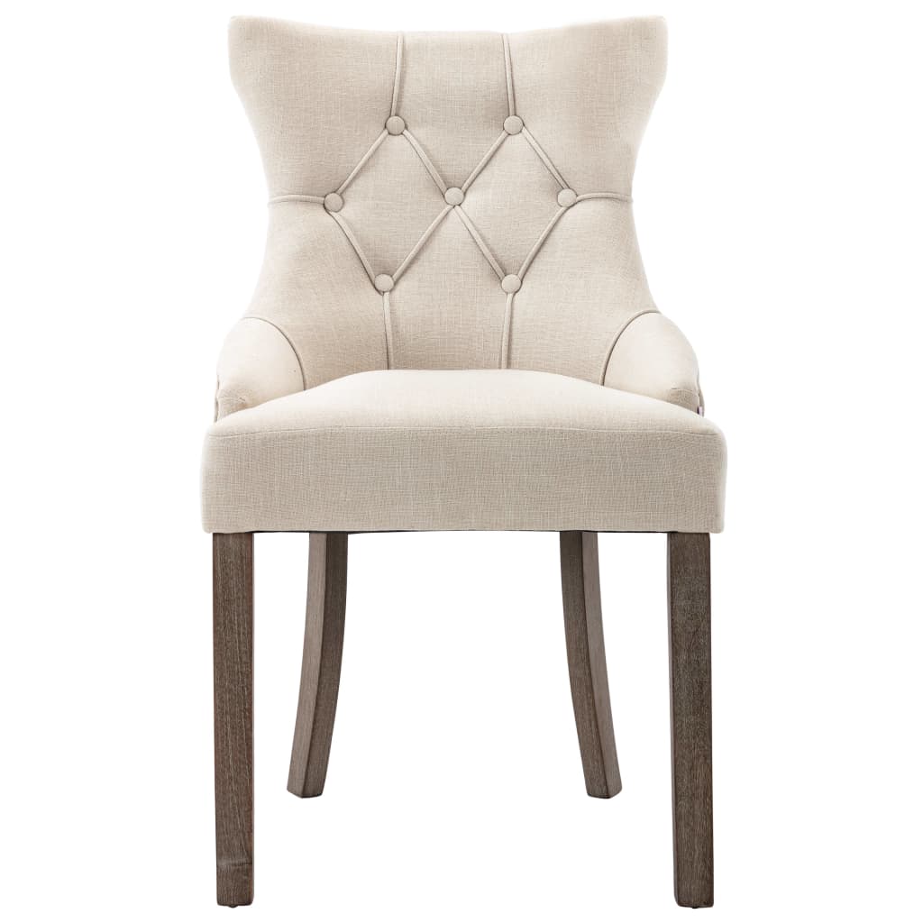 Eetkamerstoelen 4 st stof beige - AllerleiShop