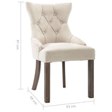 Eetkamerstoelen 4 st stof beige - AllerleiShop