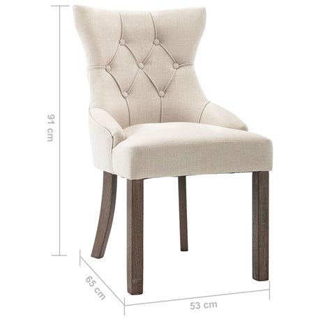 Eetkamerstoelen 4 st stof beige - AllerleiShop