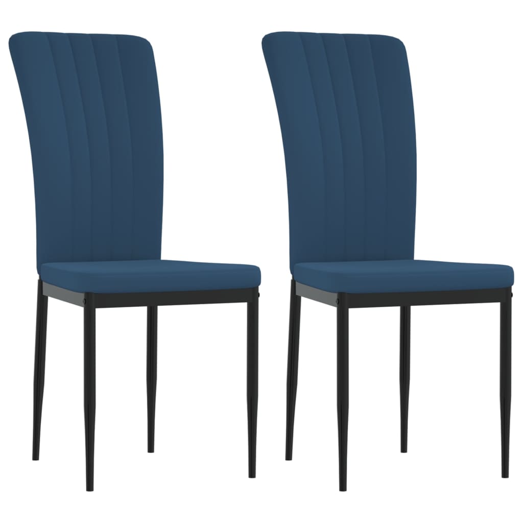 Eetkamerstoelen 2 st fluweel blauw - AllerleiShop