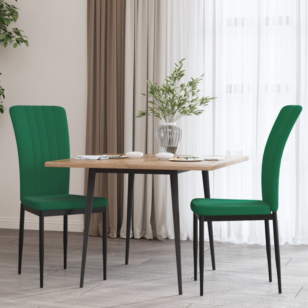 Eetkamerstoelen 2 st fluweel donkergroen - AllerleiShop