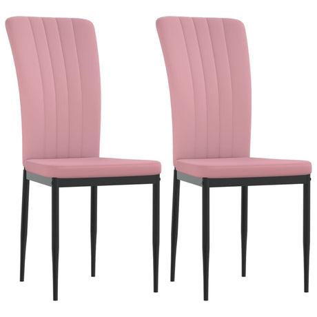 Eetkamerstoelen 2 st fluweel roze - AllerleiShop