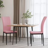 Eetkamerstoelen 2 st fluweel roze - AllerleiShop