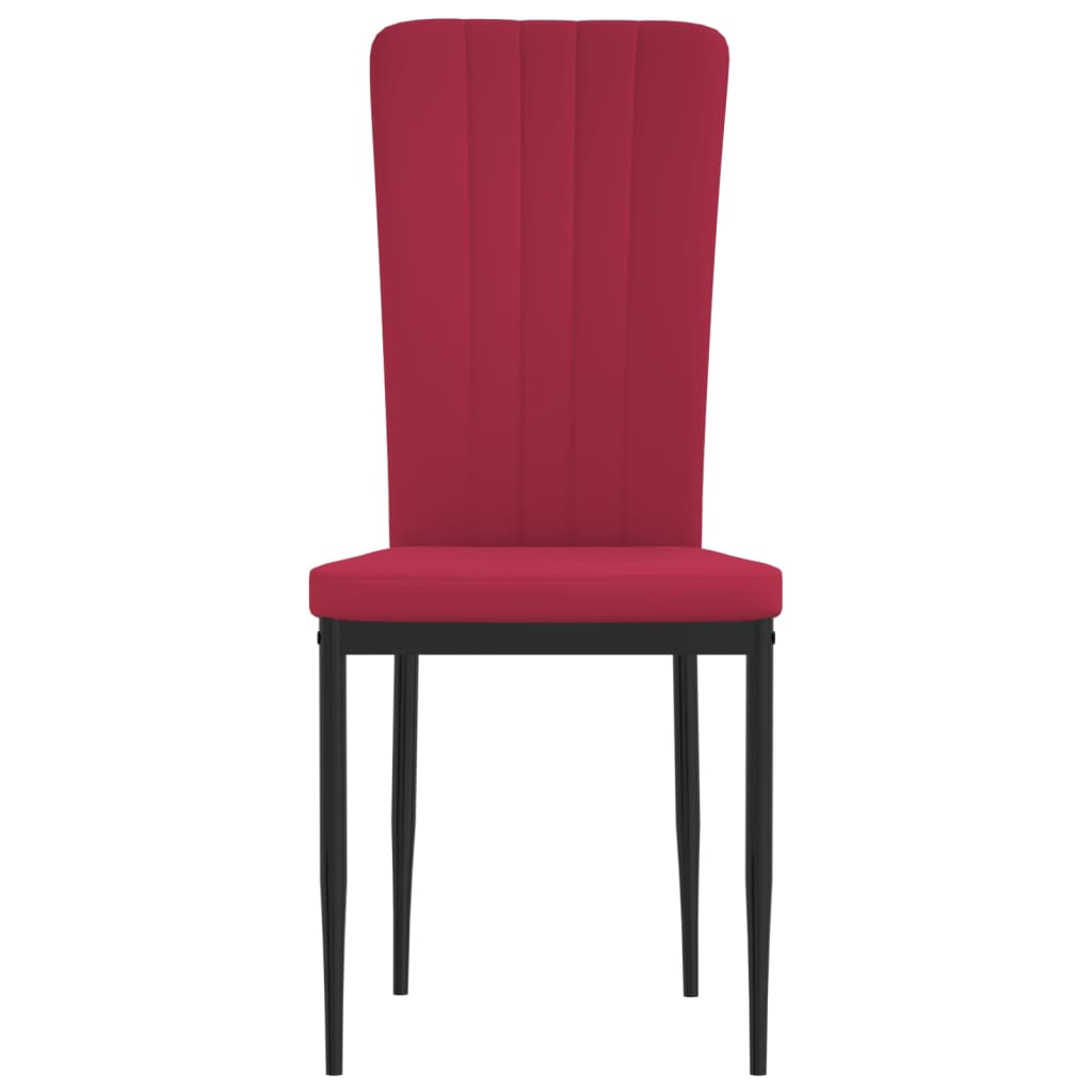 Eetkamerstoelen 2 st fluweel wijnrood - AllerleiShop