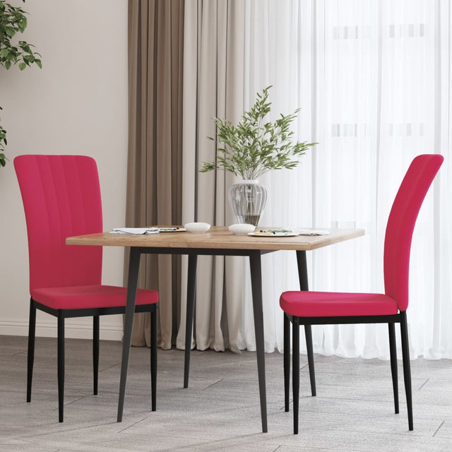 Eetkamerstoelen 2 st fluweel wijnrood - AllerleiShop