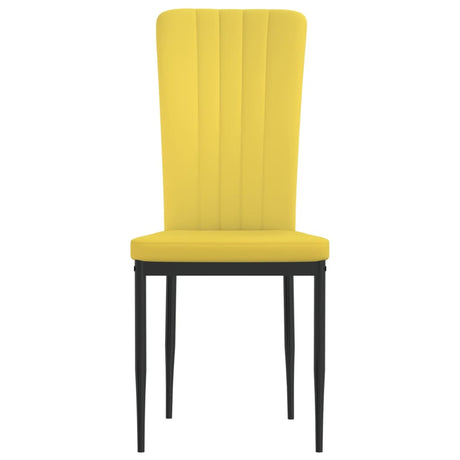 Eetkamerstoelen 2 st fluweel mosterdgeel - AllerleiShop