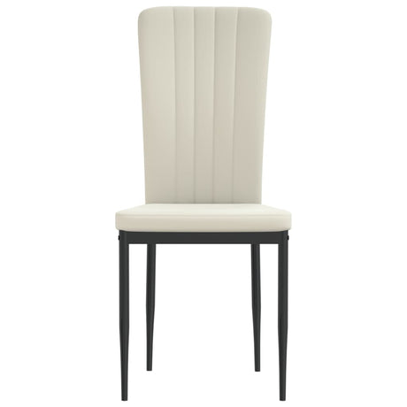 Eetkamerstoelen 2 st fluweel crèmekleurig - AllerleiShop