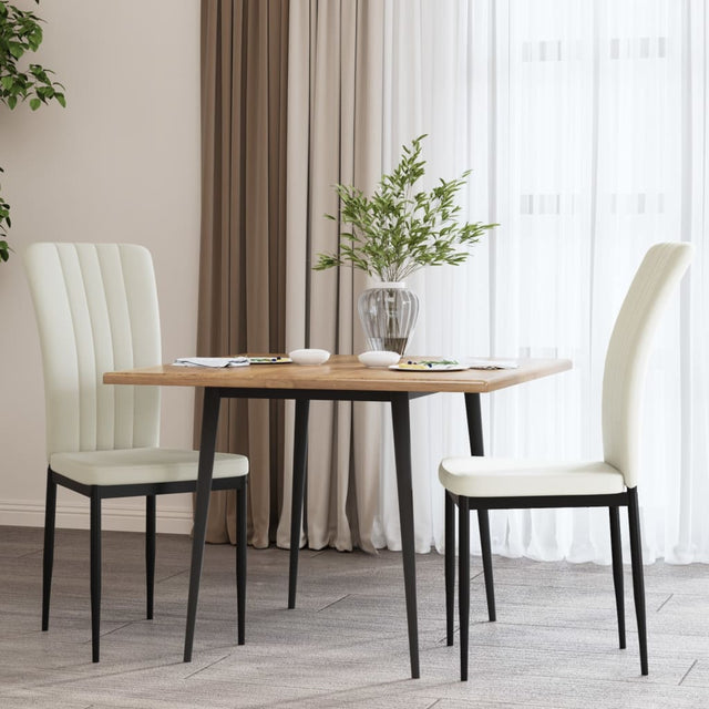 Eetkamerstoelen 2 st fluweel crèmekleurig - AllerleiShop