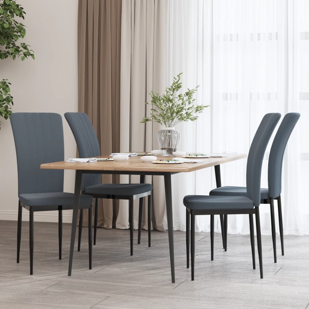 Eetkamerstoelen 4 st fluweel donkergrijs - AllerleiShop