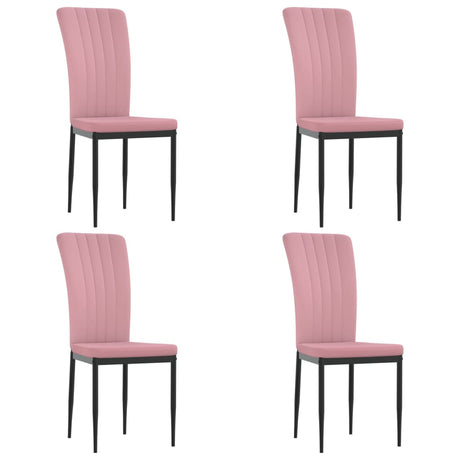 Eetkamerstoelen 4 st fluweel roze - AllerleiShop