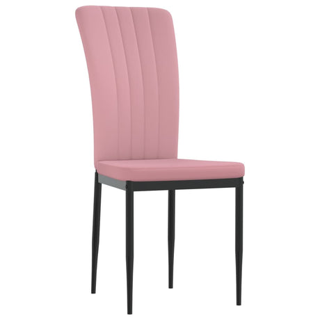 Eetkamerstoelen 4 st fluweel roze - AllerleiShop