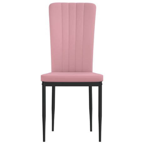 Eetkamerstoelen 4 st fluweel roze - AllerleiShop