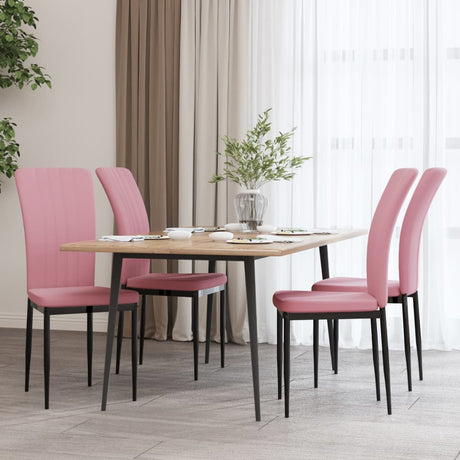 Eetkamerstoelen 4 st fluweel roze - AllerleiShop