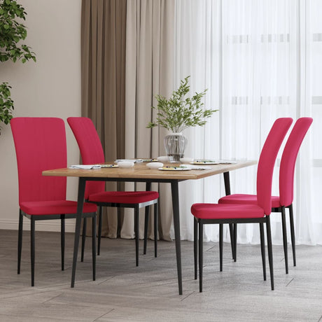 Eetkamerstoelen 4 st fluweel wijnrood - AllerleiShop