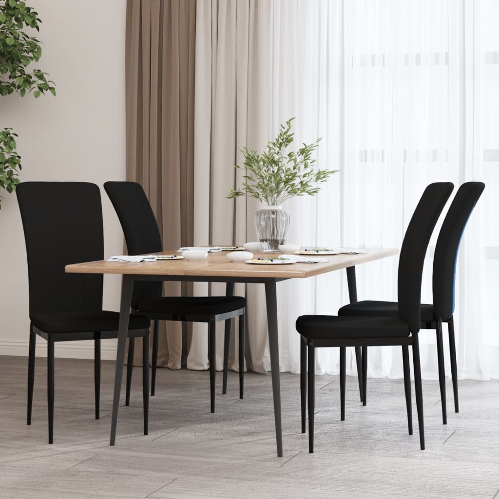 Eetkamerstoelen 4 st fluweel zwart - AllerleiShop