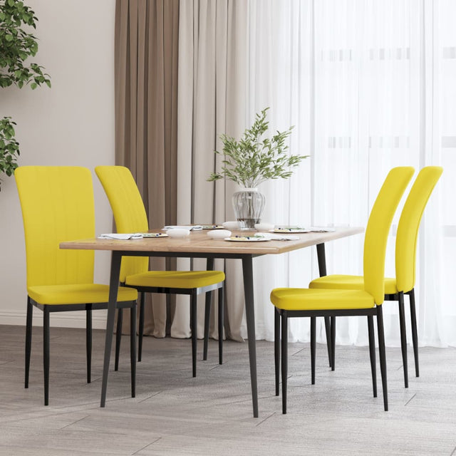 Eetkamerstoelen 4 st fluweel mosterdgeel - AllerleiShop