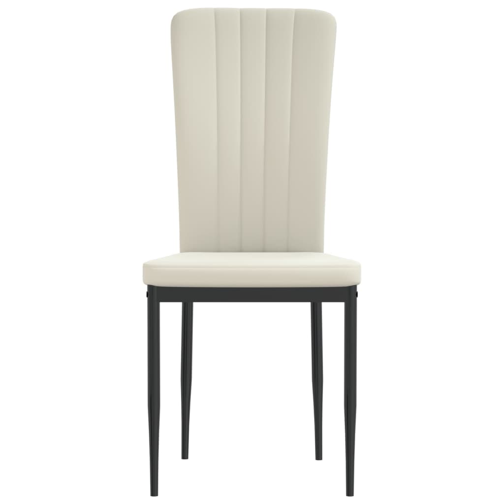 Eetkamerstoelen 4 st fluweel crèmekleurig - AllerleiShop