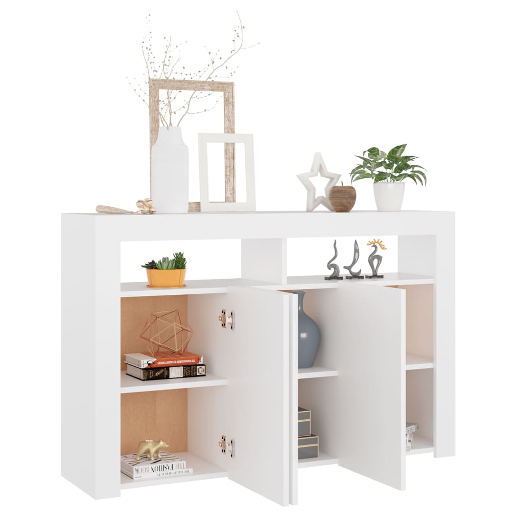 Dressoir met LED-verlichting 115,5x30x75 cm wit - AllerleiShop