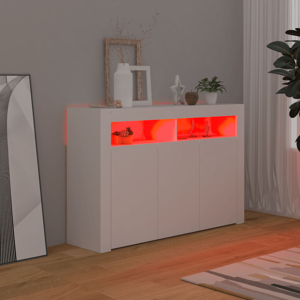 Dressoir met LED-verlichting 115,5x30x75 cm wit - AllerleiShop