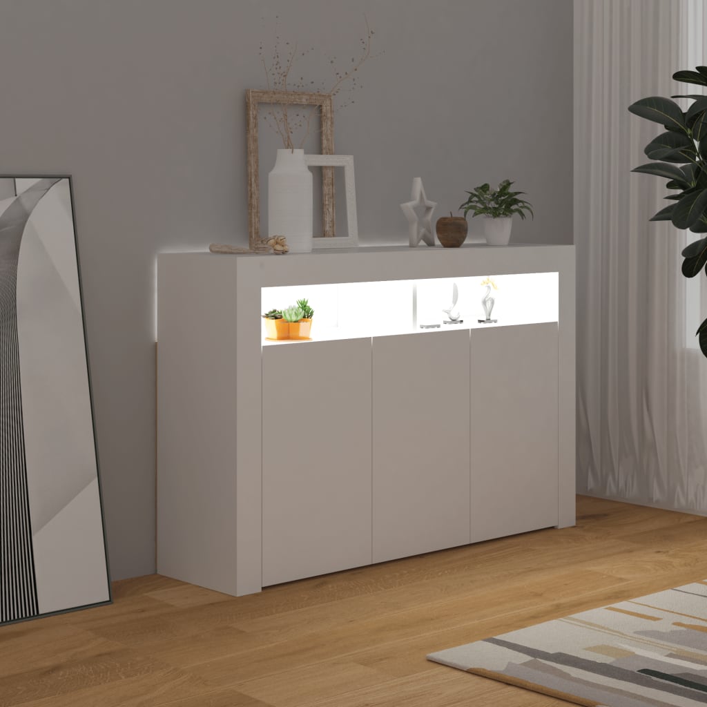 Dressoir met LED-verlichting 115,5x30x75 cm wit - AllerleiShop