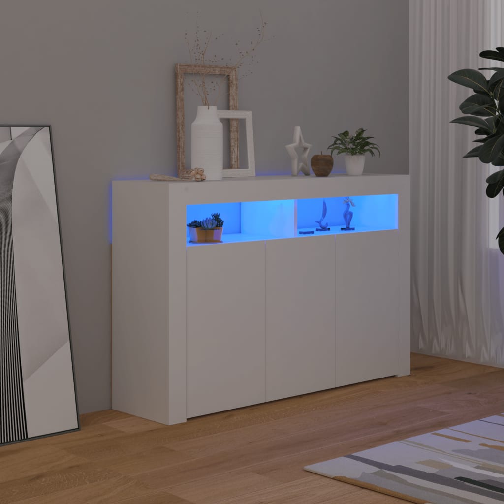 Dressoir met LED-verlichting 115,5x30x75 cm wit - AllerleiShop