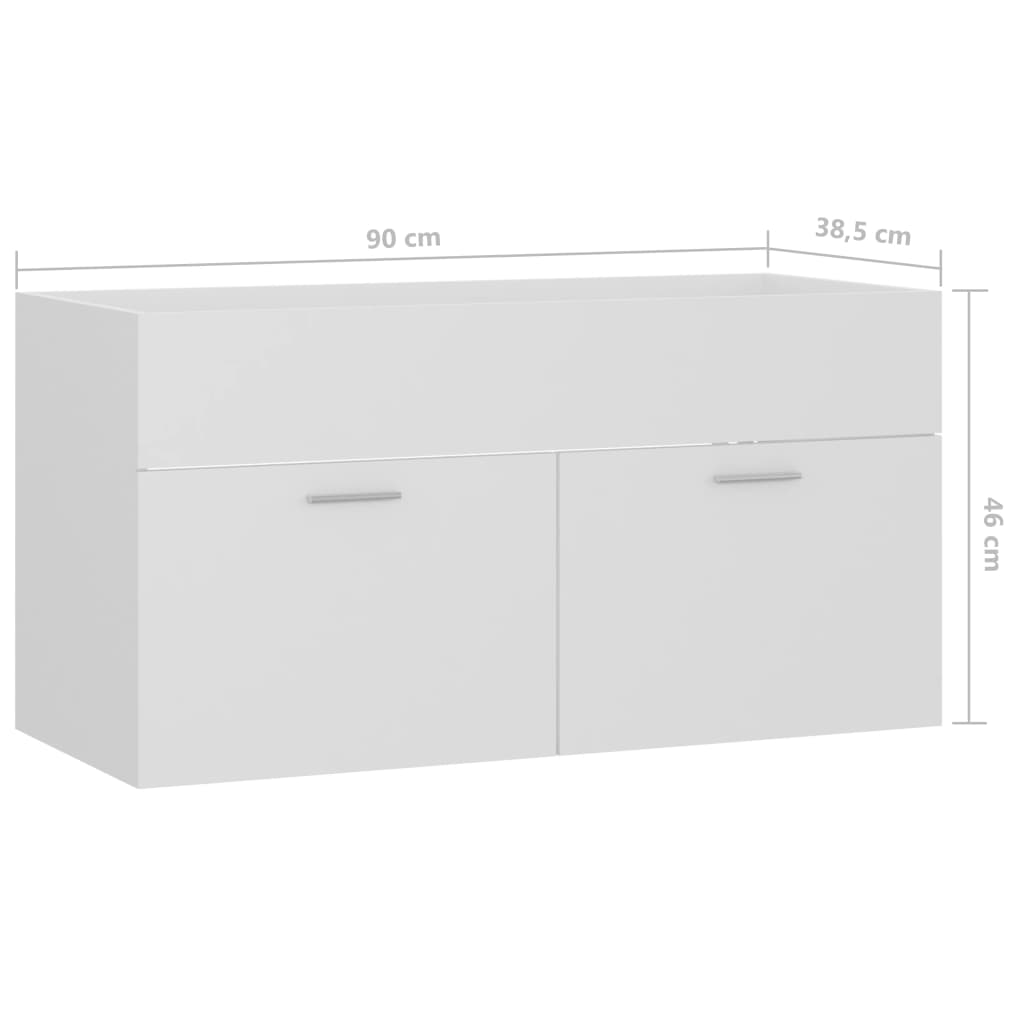 Wastafelkast 90x38,5x46 cm bewerkt hout wit - AllerleiShop