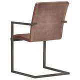 Eetkamerstoelen 4 st echt leer bruin - AllerleiShop