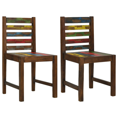 Eetkamerstoelen 2 st massief gerecycled hout - AllerleiShop