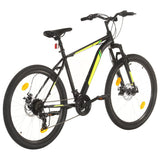 Mountainbike 21 versnellingen 27,5 in wielen 42 cm frame zwart